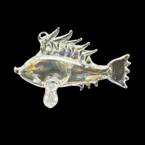 VTG Blown Glass Iridescent  Fish Miniature Figurine 3" Nautical Sea life Ocean A